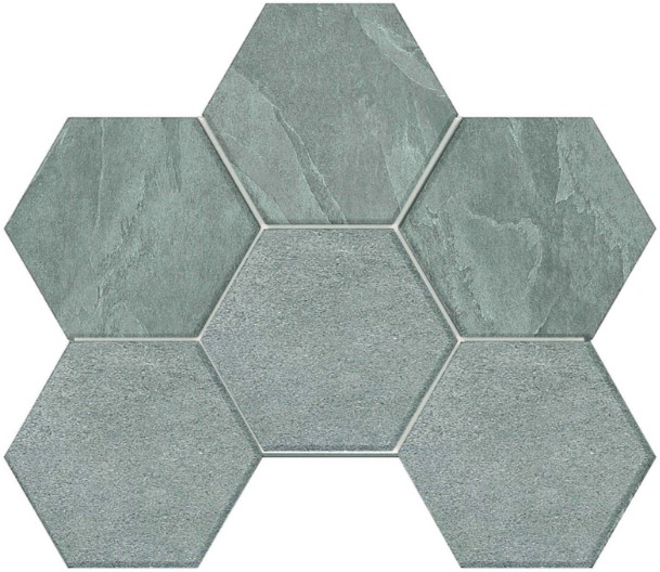 LN02/TE02 Terra Grey Hexagon 250x285 неполированный серый мозаика